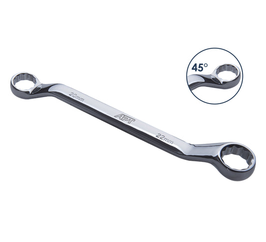 APT DOUBLE OFFSET RING WRENCH BRIGHT SATIN FINISH PP CARD HOLDER CR-V 18X19MM-AH201401-18X19